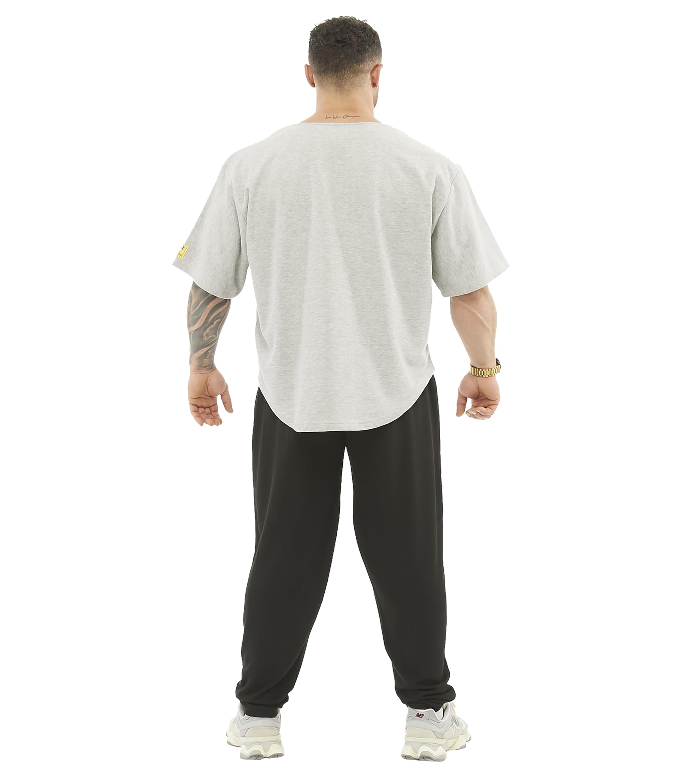 Herren Oversize Gym Lifestyle T-Shirt Dicke Textur Baumwolle Komfort Design Performance Top