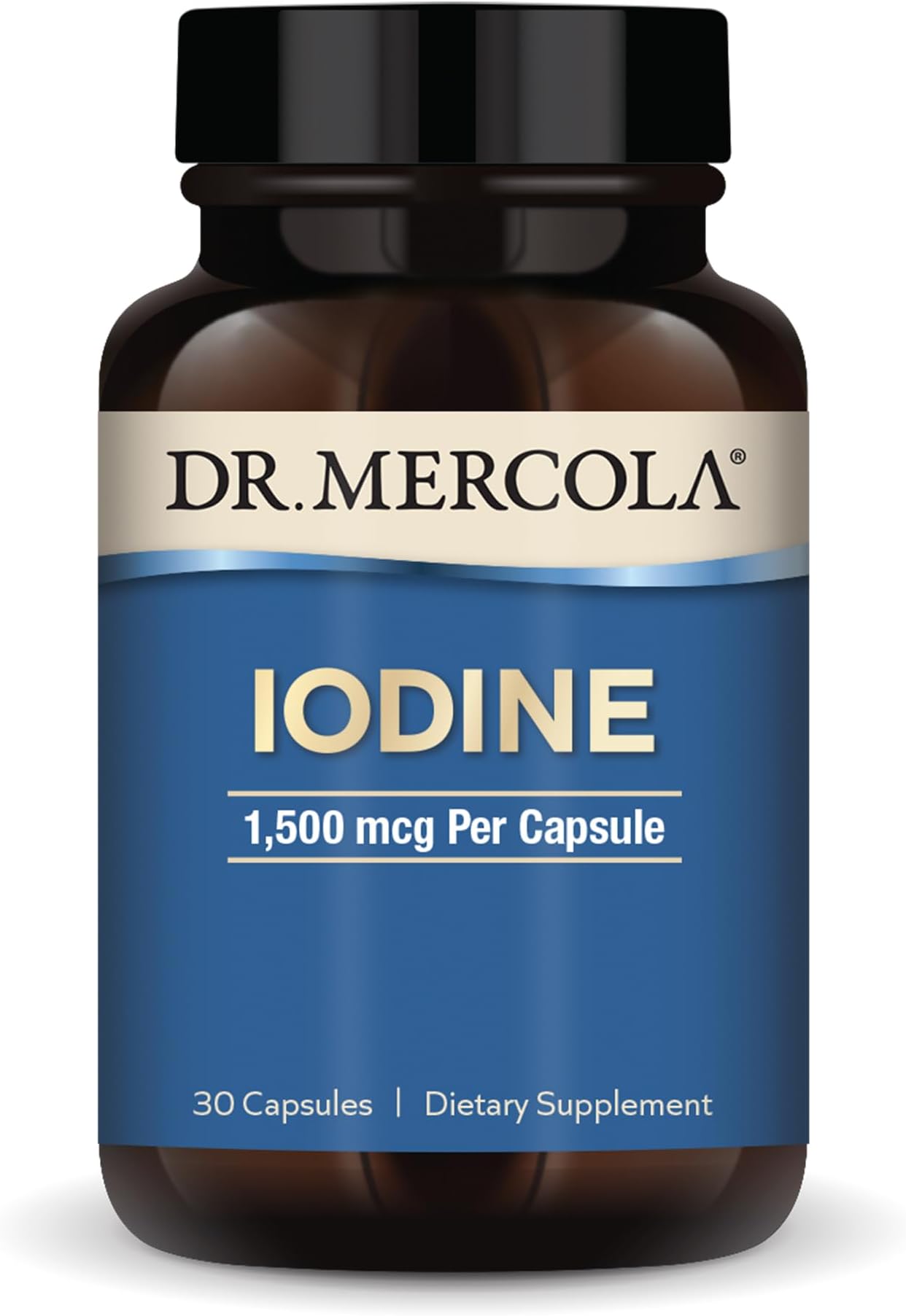 Dr. MercolaIodine, 30 Servings (30 Capsules), Helps Support Bone and Brain Health, Helps Support Energy Optimal Levels, Non GMO, Soy Free, Gluten Free