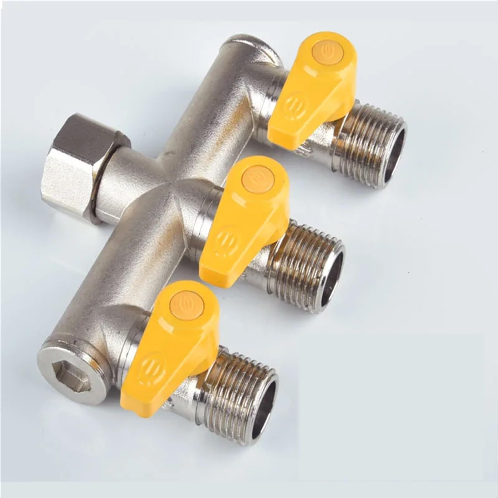 Waschmaschinen-Wasserhahn, ein Einlass, zwei Auslässe, Splitter, Zwei-Wege-Drei-Wege-Ventil, DN15, DN20-Adapter(1)