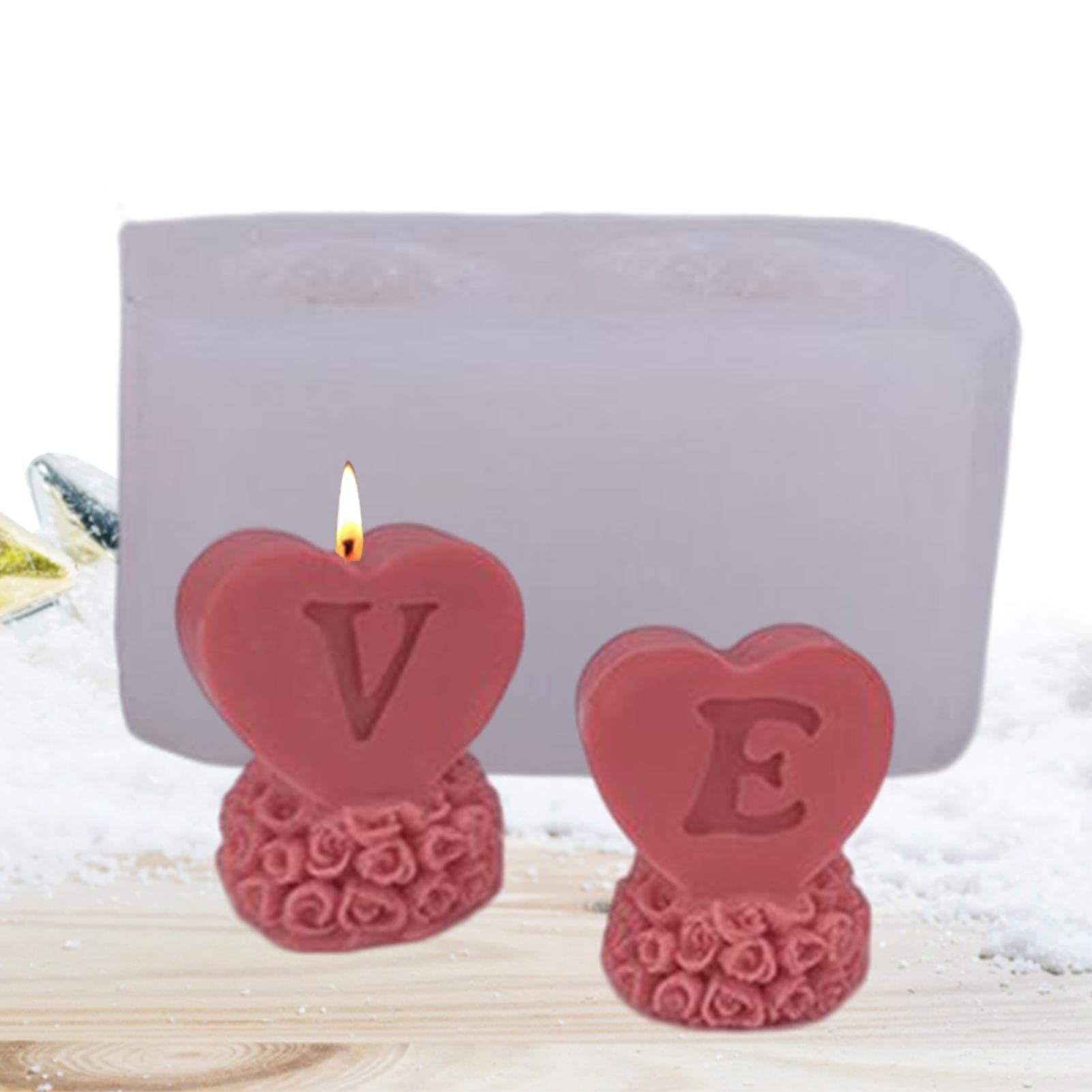 Silikonform 'Kiss Me' – Herz-Alphabet-Gießform Für Harz, Kerzen, Seife & Mehr, Wiederverwendbar, Hitzebeständig Bis 230°C