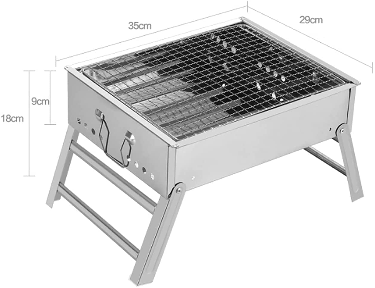 Przenośny grill na węgiel drzewny, składany grill na zewnątrz, na kemping, piknik i gotowanie na podwórku, kompaktowy, łatwy do przenoszenia, nieprzywierająca konstrukcja