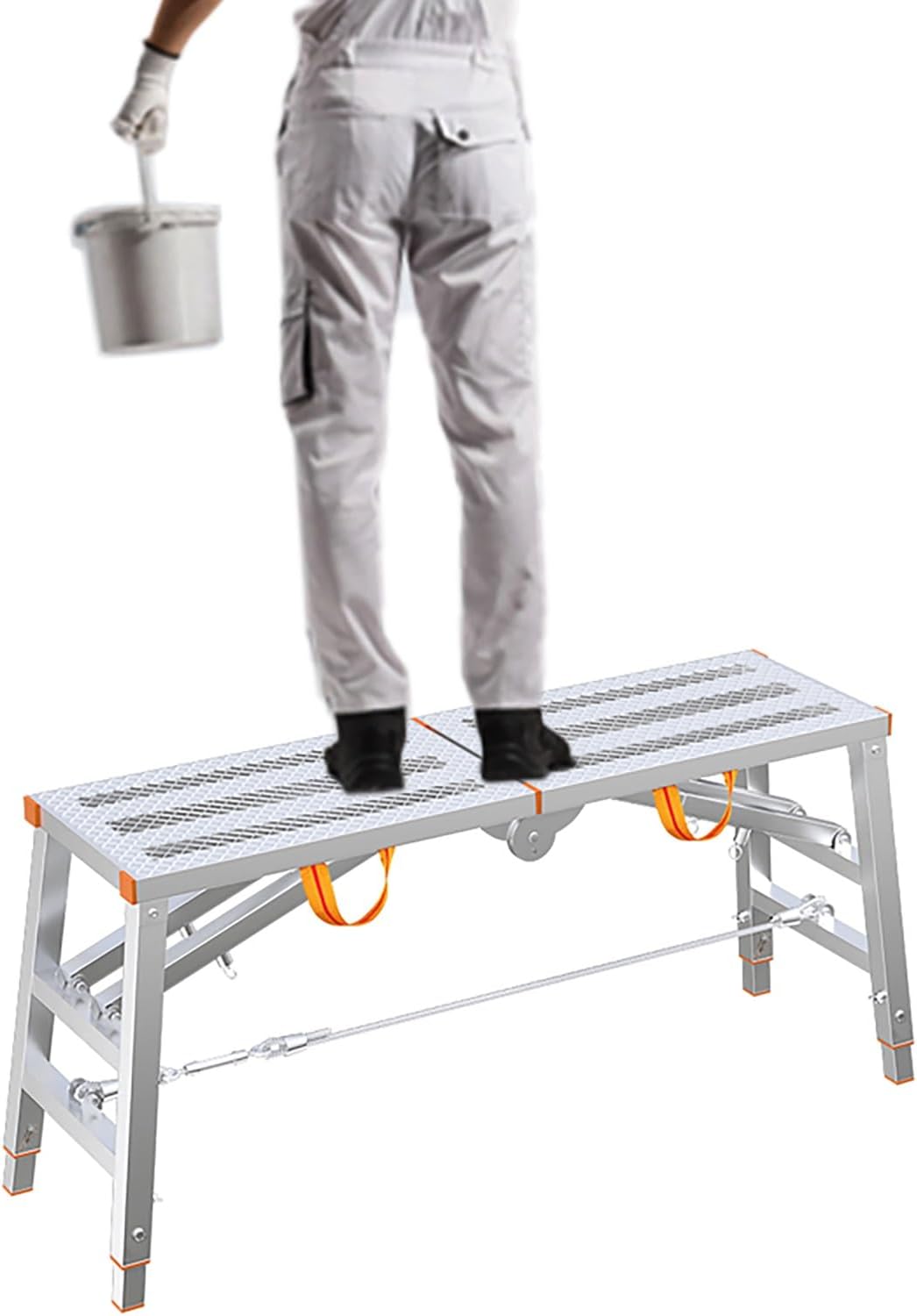High Load-Bearing Scaffolding Plank, Collapsible Work Platform 11.8"/15.7" Width, Durable Equipment for Painting & Repair Jobs (W-30cm, L-160cm)