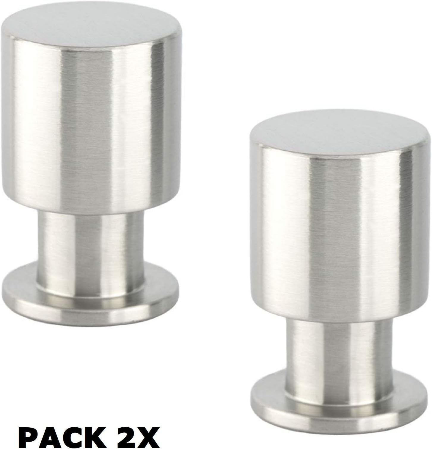 EVI Herrajes 1295/20 - Knobs, Pack of 2 Units, Finish matt INOX (Stainless Steel)