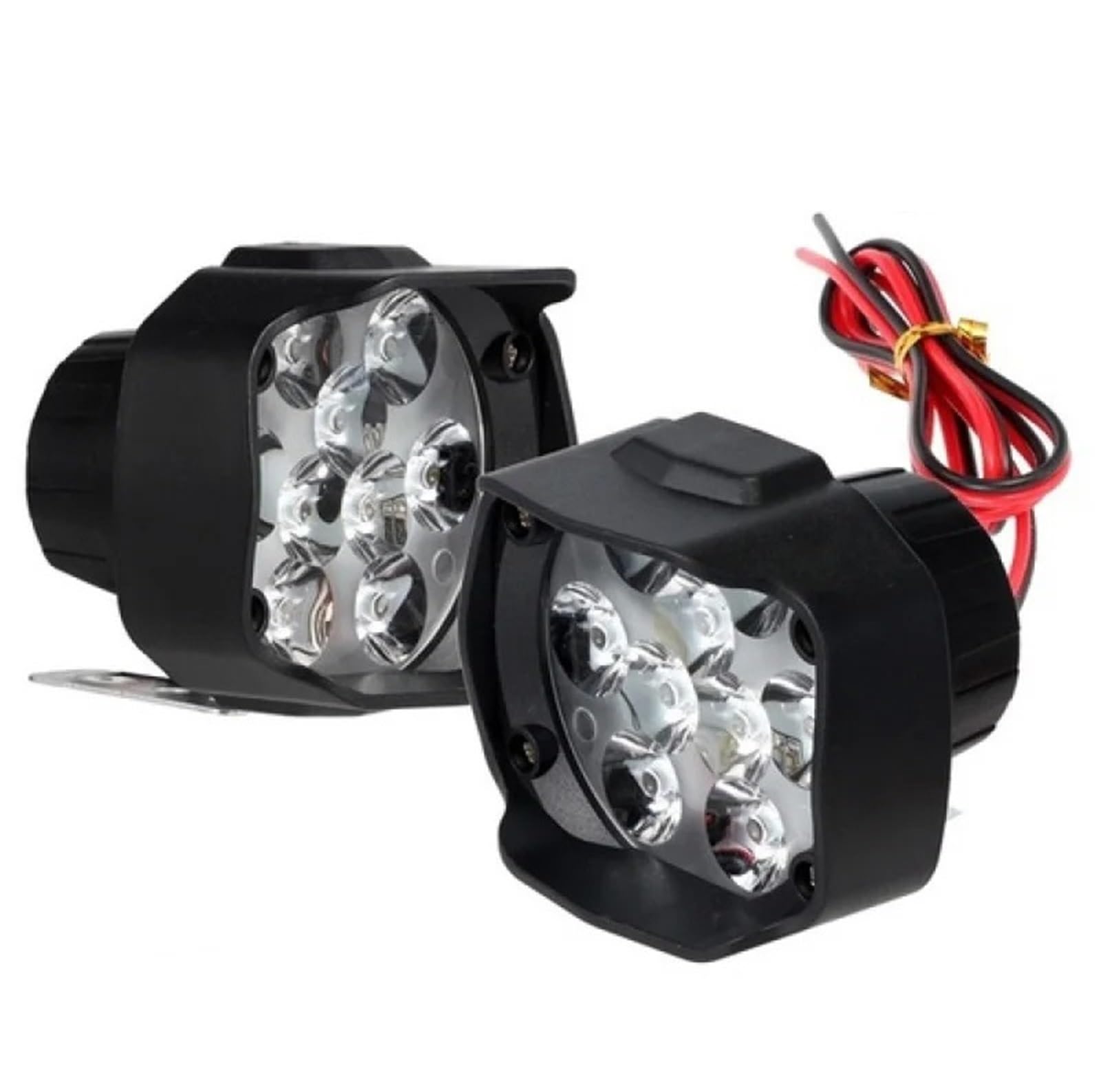 Dirt Bike Reflektor Dziennej Dla 6/9LED 12V Reflektory motocyklowe Białe robocze światło przednie 10W LED Skutery Reflektor Moto Lampa przeciwmgielna(9LED No switch)