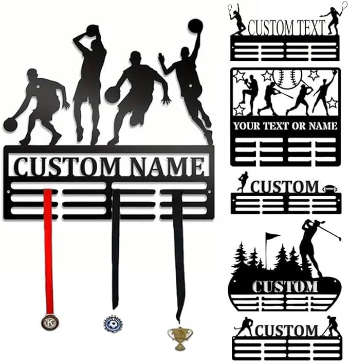 JINMA Personalized Metal Medal Hanger, Custom Text Wall