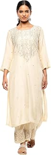 BIBA Women Viscose Blend Straight Printed Suit Set Price In India