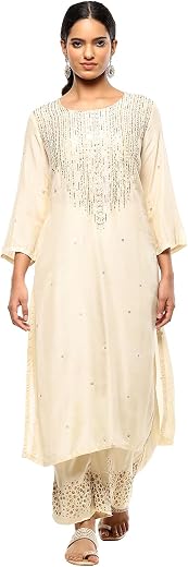 BIBA Women Viscose Blend Straight Printed Suit Set