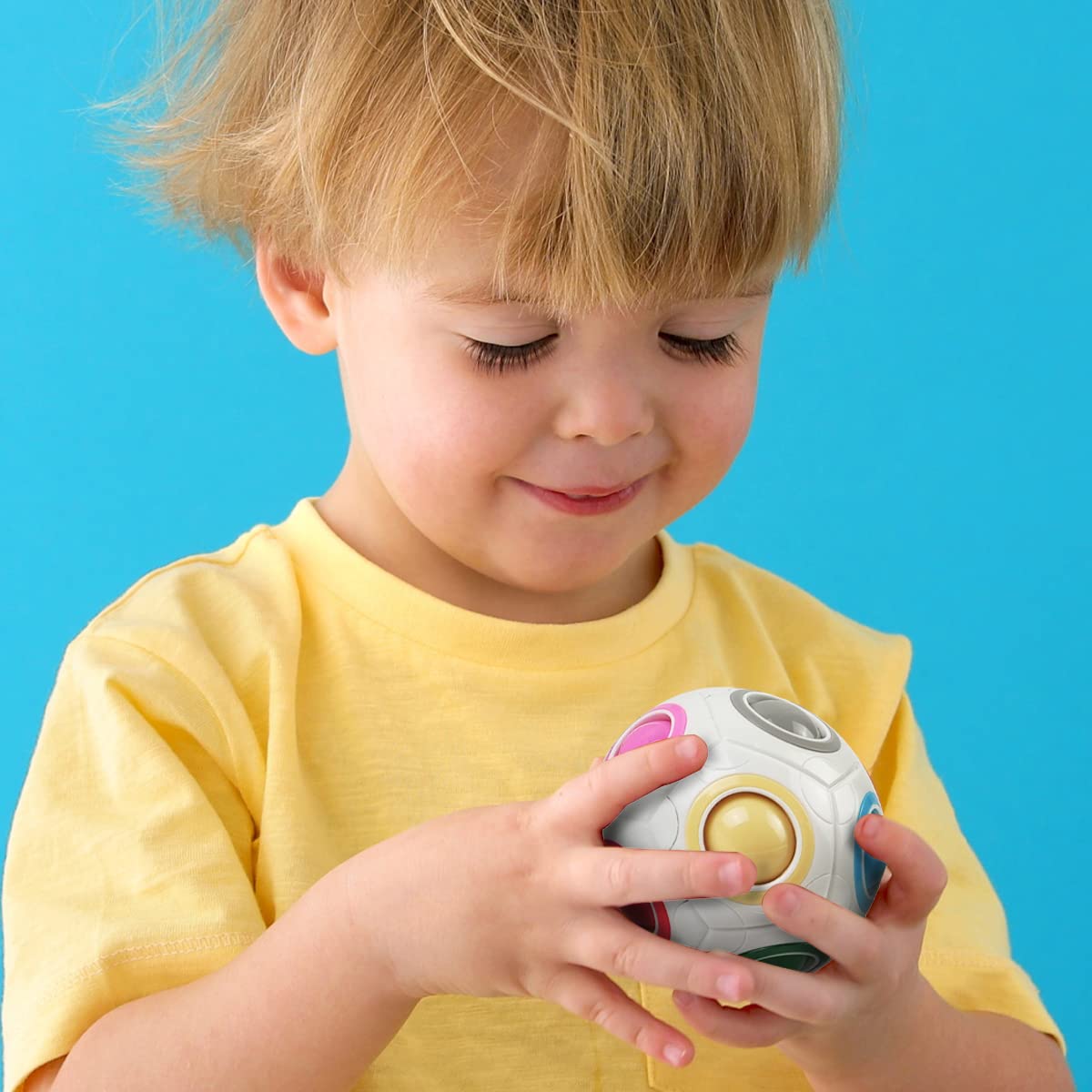 2 Pack Magic Rainbow Ball, Bola Magica 3D Puzzle Ball para Niños y Adultos,Juego de Habilidad,Regalos para niños(Blanco + Blanco)