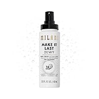 Vista 1 de Milani Spray Fijador + Primer, Make It Last Dewy - Fórmula Hidratante con Acabado Radiante para Brillo Sobre la Marcha, Spray Fijador
