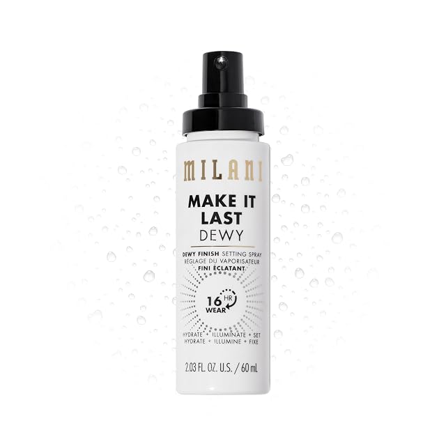 Milani Setting Spray Primer Make It Last Dewy - Dewy Finish Moisturizing Formula for Glow on the Go