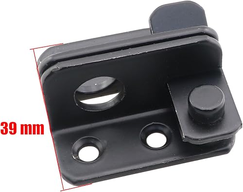 Miniatura 3 de 2 pestillos abatibles de acero inoxidable negro de 1.772 x 1.535 in con tornillos de montaje, tope de puerta de seguridad, adecuado para gabinete de