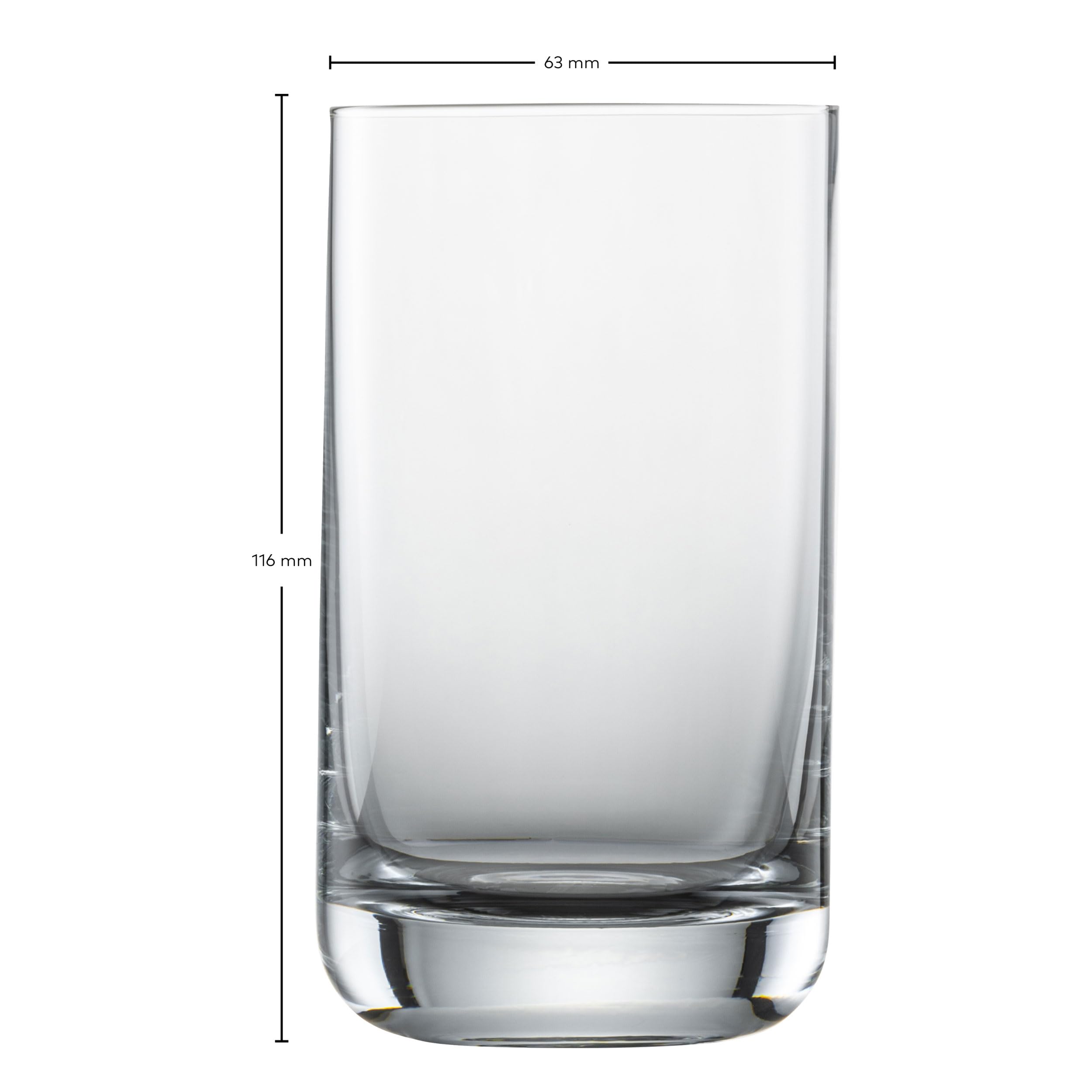 Schott Zwiesel Uniwersalne kubki Simple (zestaw 6 szt.), proste szklanki do wody lub soku, nadają się do mycia w zmywarce, Made in Germany (nr art. 123661)