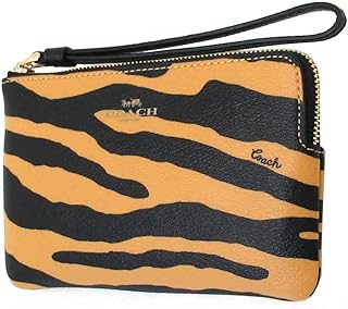 COACH WOMENS Corner Zip Wristlet In Canvas Leather