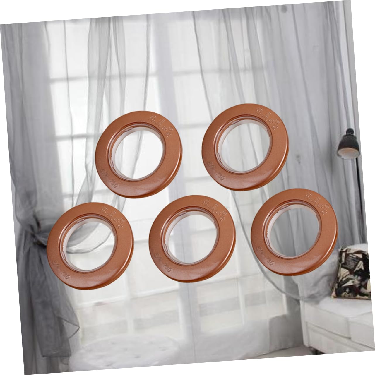 Anelli per Tende da Doccia 85 Pezzi Metallo Coffee Finitura Elettroplaccata | Superficie Liscia, per Drappe e Curtain, Uso in Camere da Letto e Docce