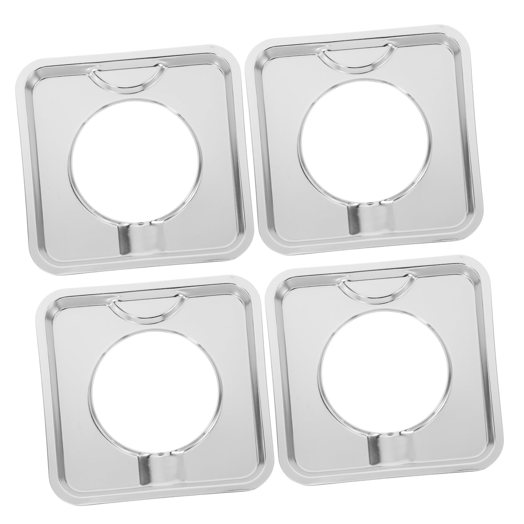 Bandejas de Goteo Cuadradas de Acero Inoxidable 19cm, 4 Piezas