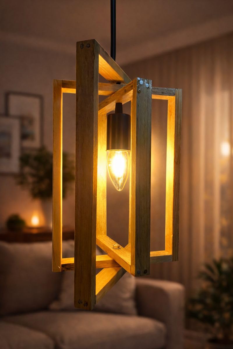 Modern Rustic' Pendant Light for Ceiling Lamp (0cm Height x 22cm Length, Without Bulb) |Pendant Lamp Hanging Lights for Home Decoration Hanging Lamp for Ceiling Lights for Living Room Bedroom-image-48