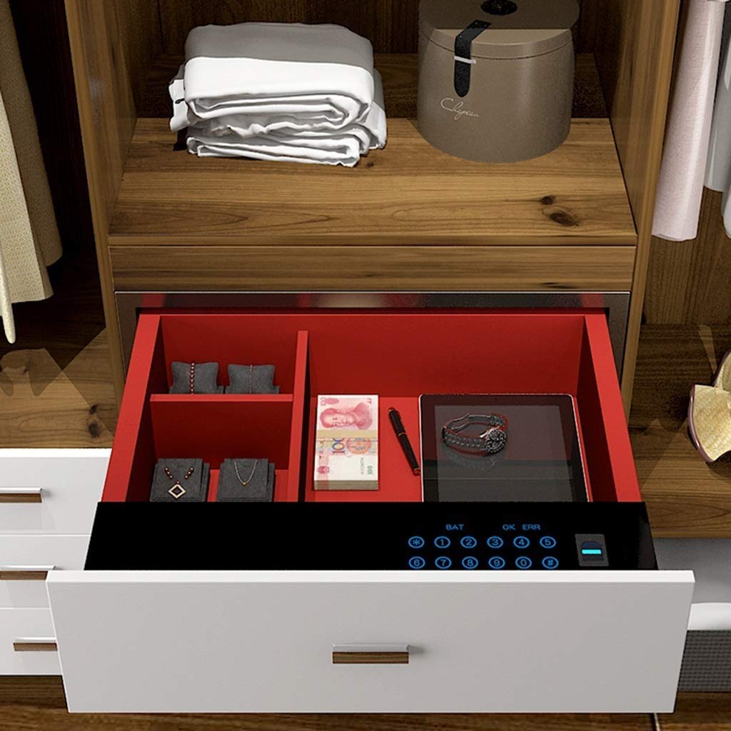 RLKHXBS Safe,Home Safe, Home Safe into The Wardrobe into The Wall Touch Screen Anti- Theft Smart Fingerprint Password Drawer Wardrobe (Size: 48 40 15cm)