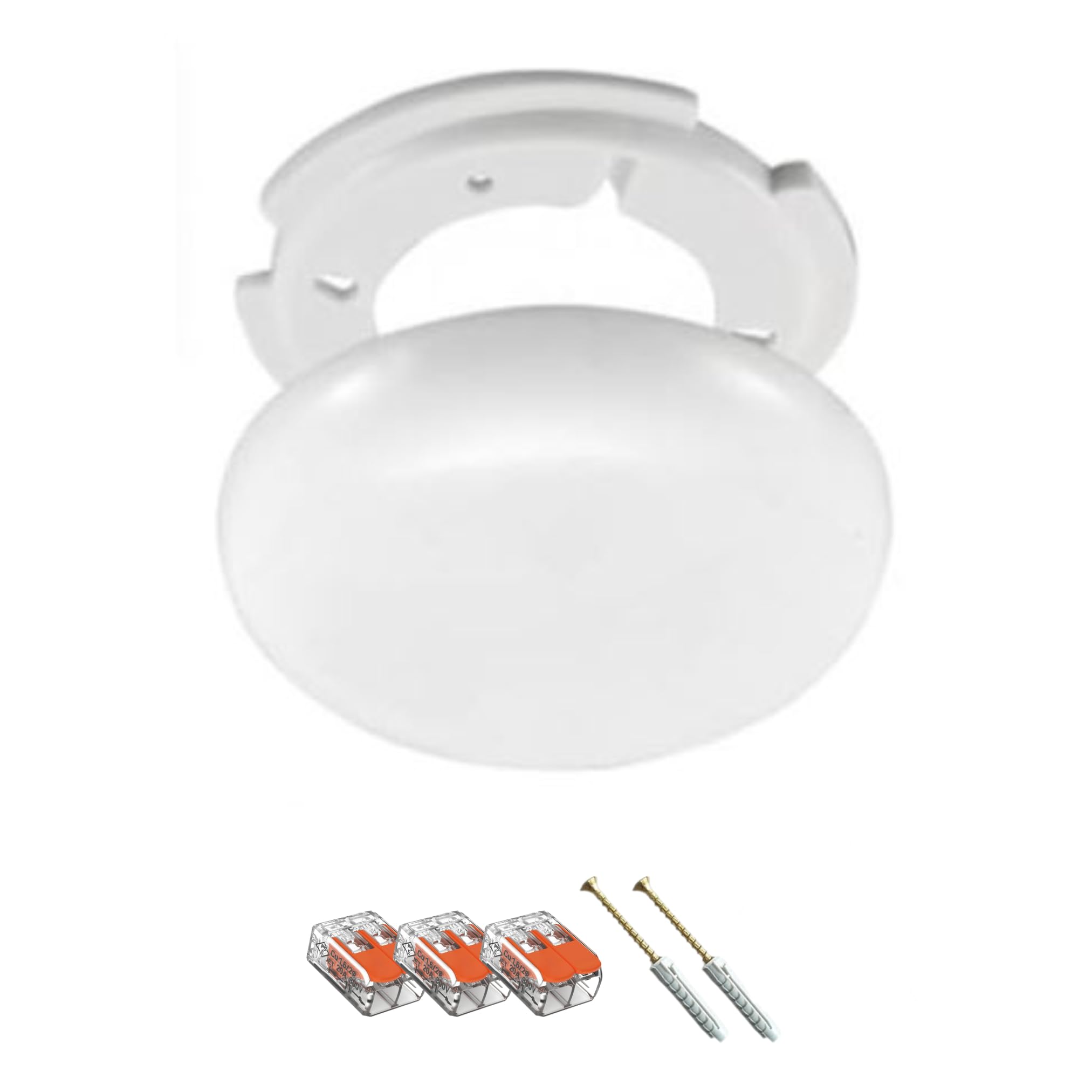 Cable Cover Ceiling Diameter 130 mm x 1.5 cm - Ultra Flat Ceiling Distribution Box with Mounting Kit Surface-Mounted Canopy Cover for Lamp Connection Blind Box & Junction Box Including Screws & Clamps