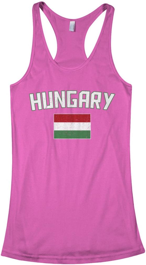 Threadrock Women's Hungary Flag Racerback Tank Top