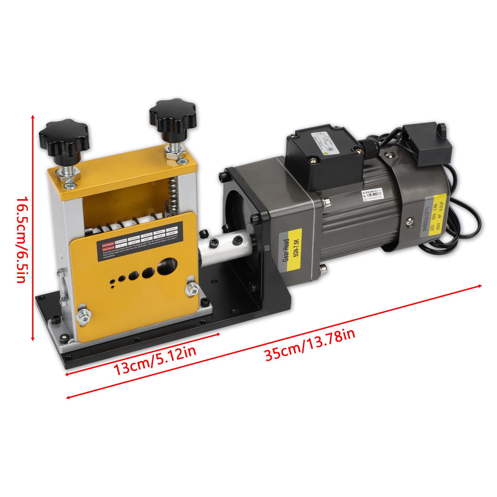 Máquina pelacables para cable de 1-17 mm, pelacables manual eléctrico, pelacables de 5 hilos al mismo tiempo pelacables con cuchillas (amarillo C, 6 canales)