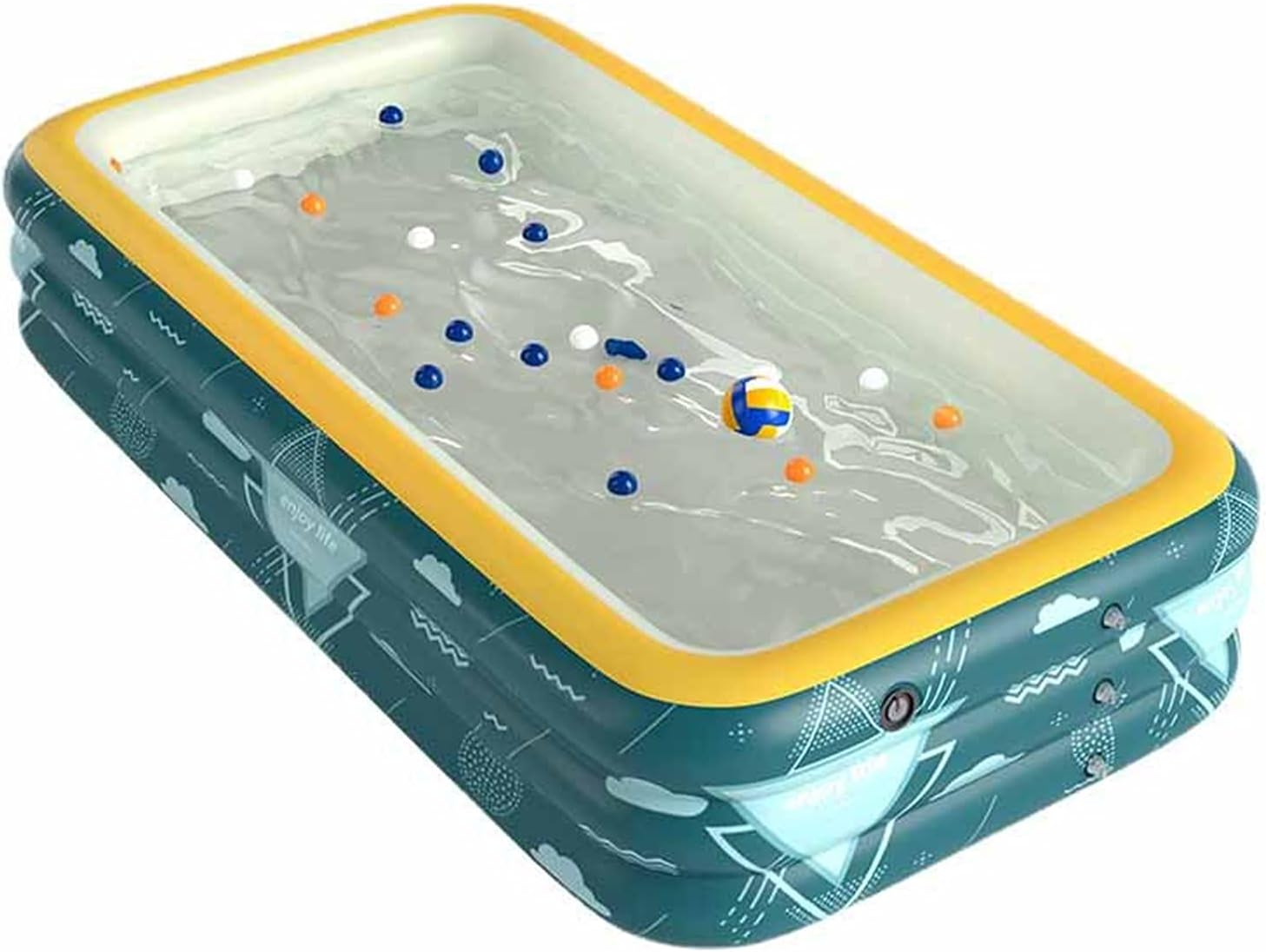 Inflatable Pools, 1.5-4.2 m with Electric Storage Air Pump, 3 Floors, 1-15 People, Summer Indoor and Outdoor Yard Paddle Pools Full-Size Family Pool, 4.27 m