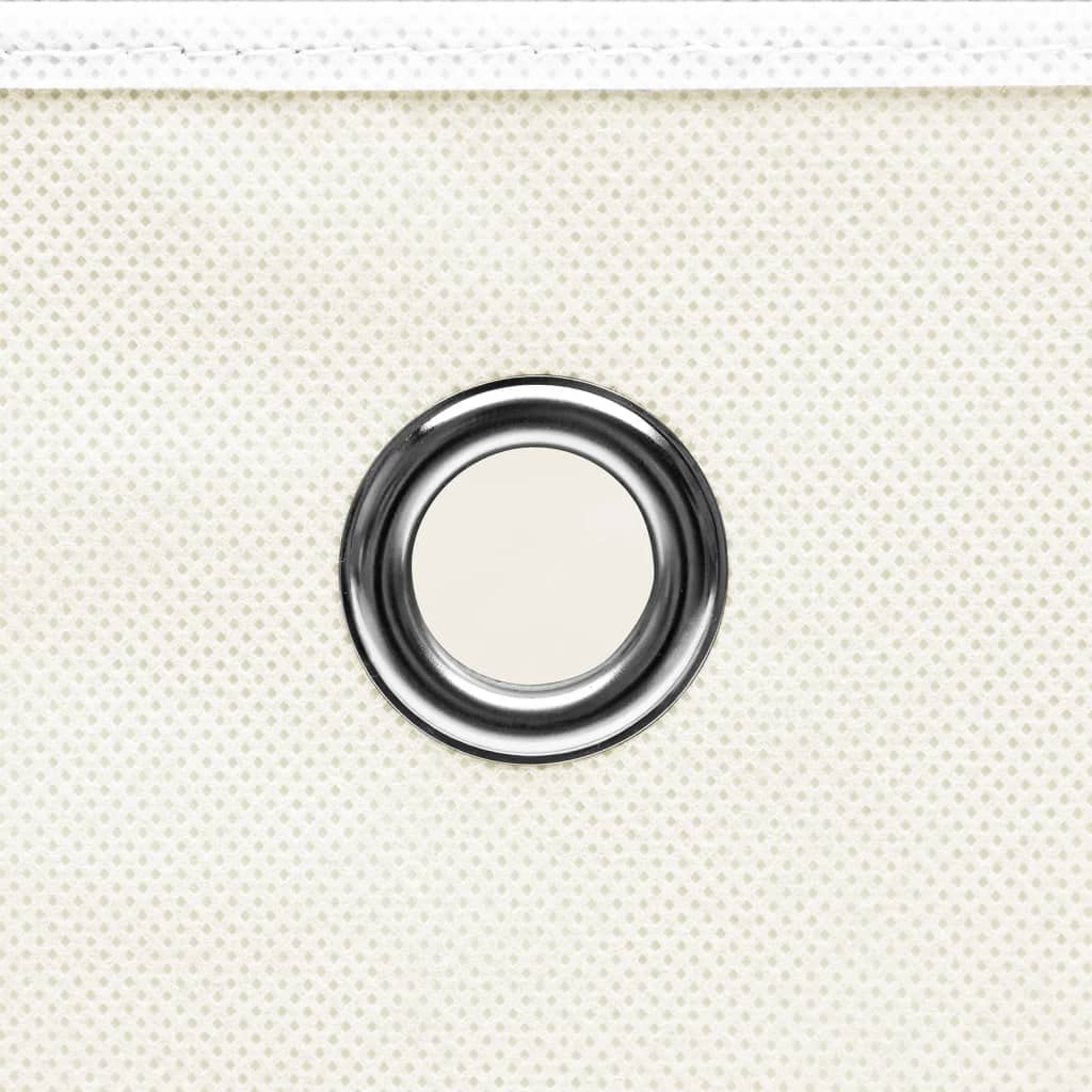 4 Stück Aufbewahrungsbox Mit Deckel 32X32X32 cm Faltbox Mit Fingerloch Storage Boxes Faltbarer Organizer Box Aufbewahrung Aufbewahrungskiste Stoff Aufbewahrungsbox Weiß Vliesstoff
