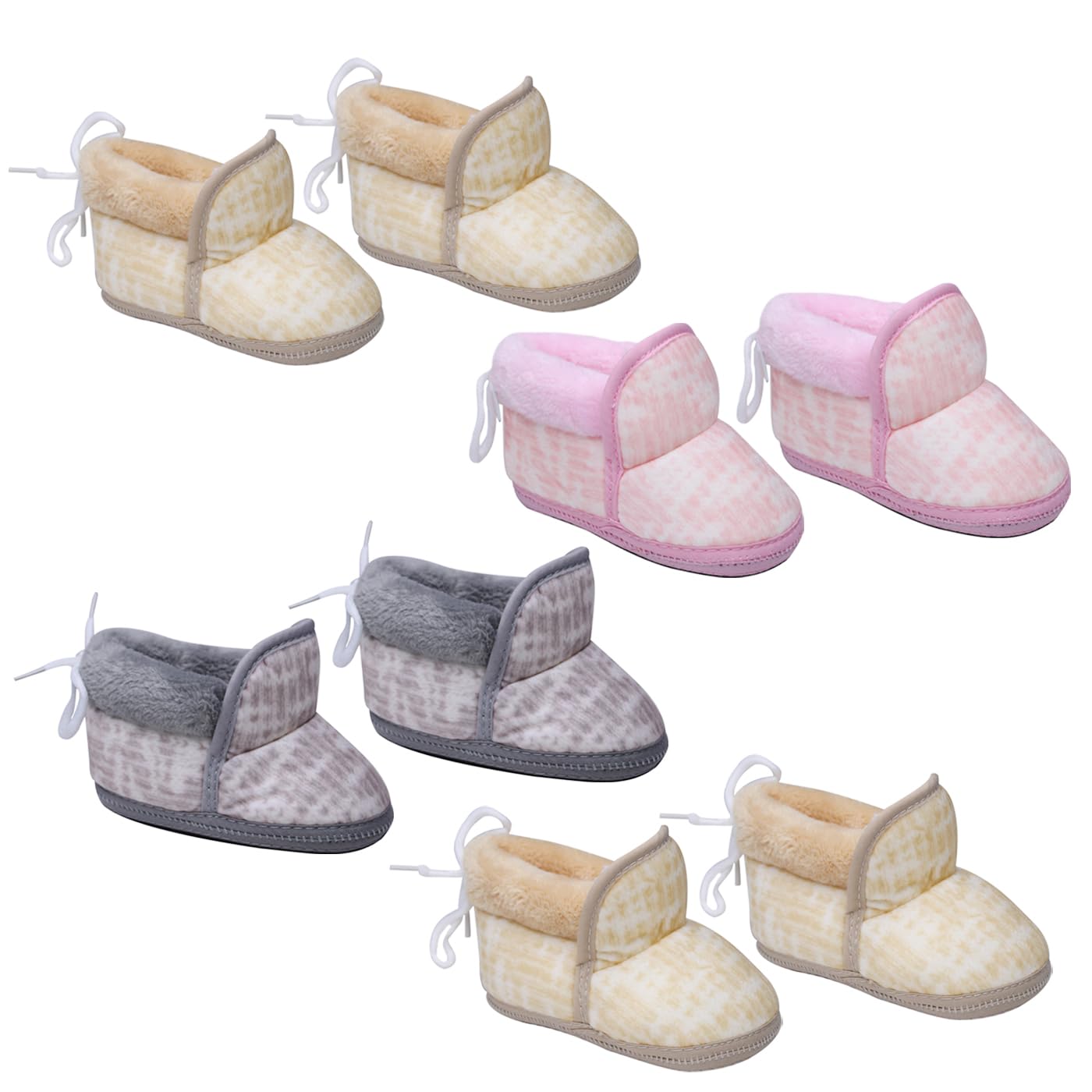 fully Winter Booties for Newborn Baby | Baby Bootie/Booties Shoes with Soft Base for Baby Boys and Girls- 0 To 6 Months, Set of 4 Pairs-picture-16