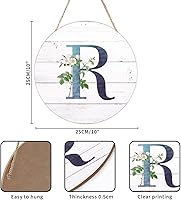 Vista 44 de Welcome Sign for Wall Initial Letter C Blue Round Wood Signs Monogram White Floral Wood Plaque Fresh Flowers 12in Mid Century Home Wall Decor for