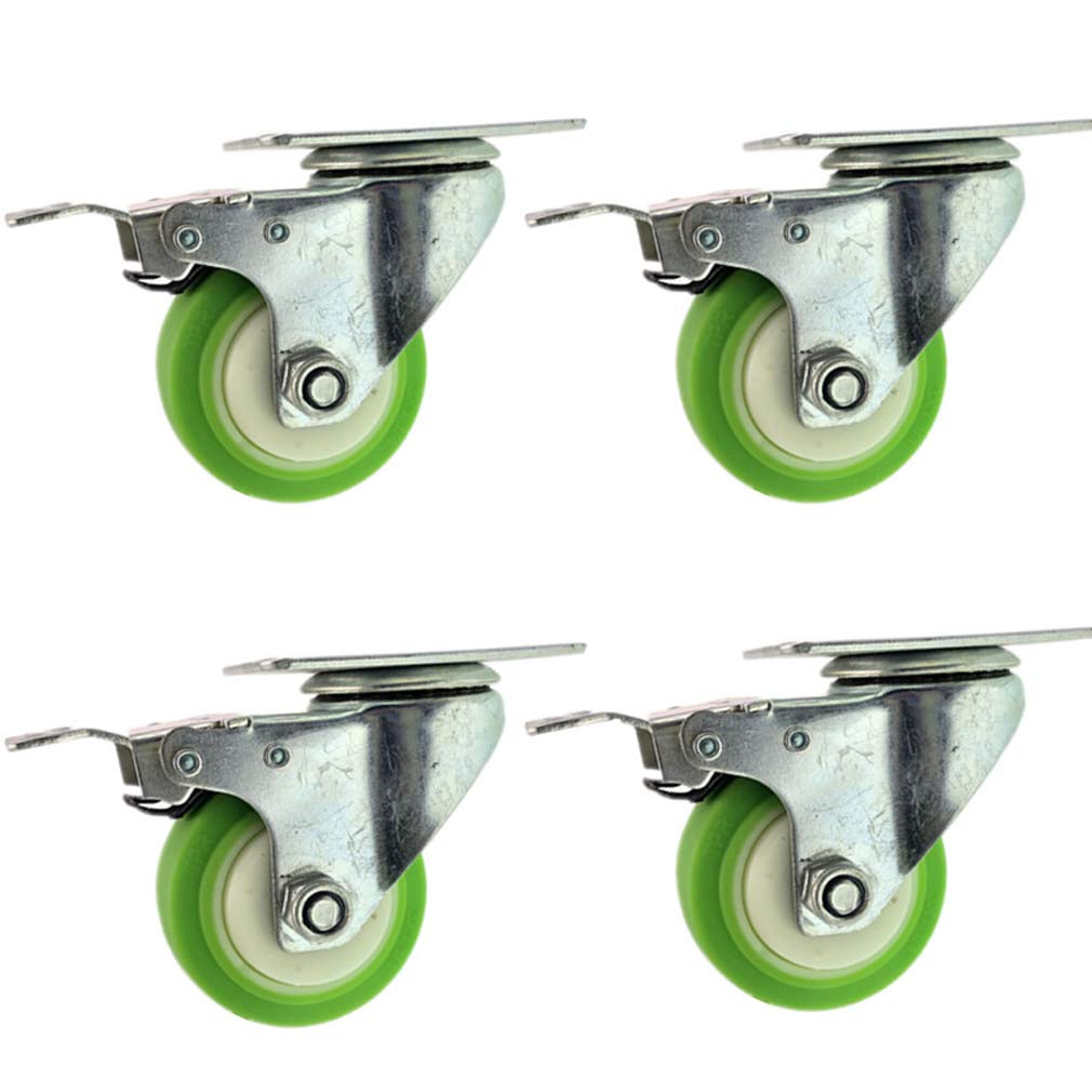 Roulettes pivotantes avec frein haute performance double roue en caoutchouc souple TPR