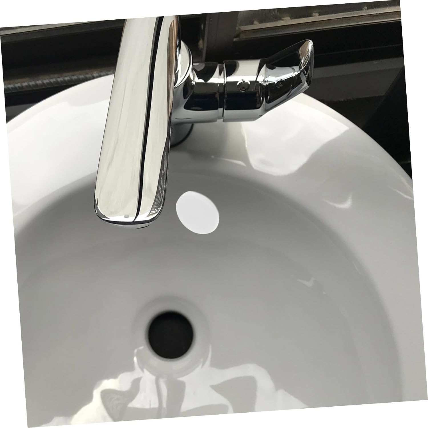 Tofficu 100pcs Washbasin Plugs Round Overflow Drain for Bathroom Kitchen Sinks Stylish Functional Stoppers Easy to Use Prevent Water Splashing