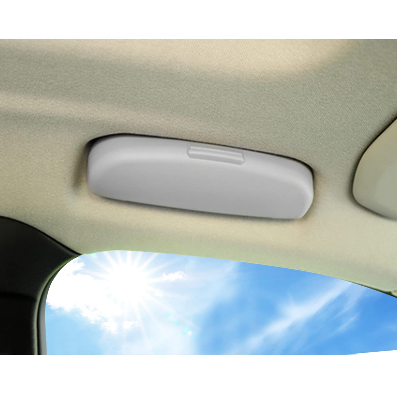 BIXUAN Portaocchiali Compatibile con Mercedes Benz GLA Classe X156 / C-Classe W205 / GLC SUV X253/ B-Classe W246/ A-Classe W176 Organizzatore Occhiali Custodia per Occhiali da Auto Scatola porta
