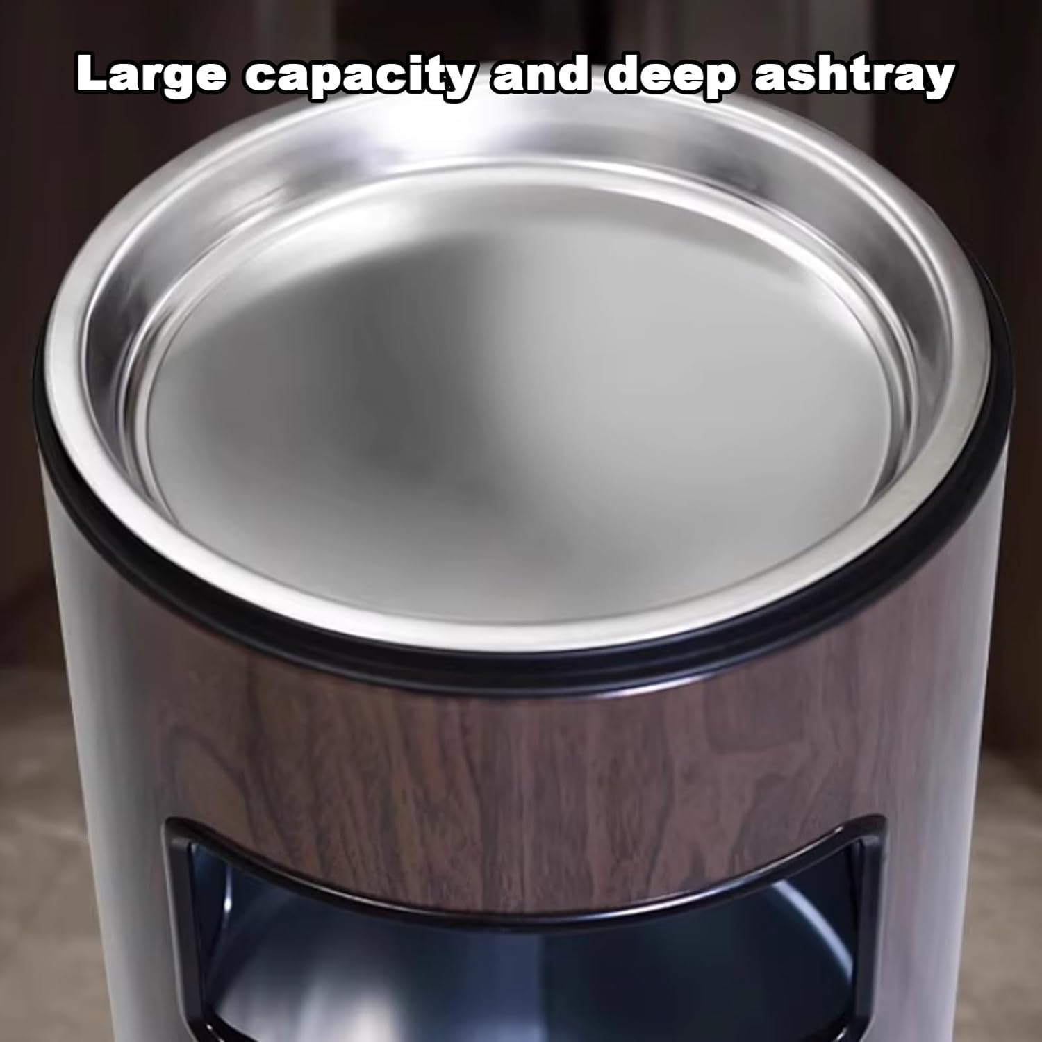 Cylinder Standing Ashtray Trash Can, Stainless Steel Cigarette Butt Container, Cigarette Butt Receptacle, Garbage can for Outdoor(Natural)