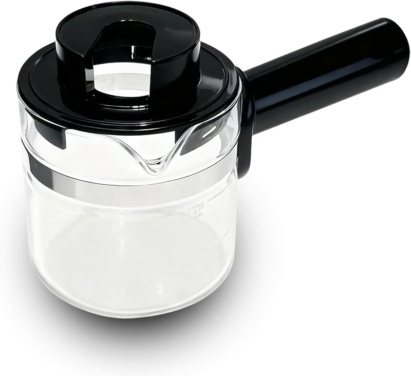 4 Cup Espresso Glass Coffee Pot Replacement-Espresso Accessories | Espresso Accessories，Compatible with IMUSA, Hamilton Beach, Mr.Coffee, Breville, UNIVEN Espresso Machine,Black handle