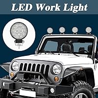 Vista 3 de ASUBHA 2PCS Led Round Light Bar, 3.4Inch 42W 4200LM Round Flood Light, Waterproof Off Road Lights Fog Lights, Led Pod Lights Universal Car