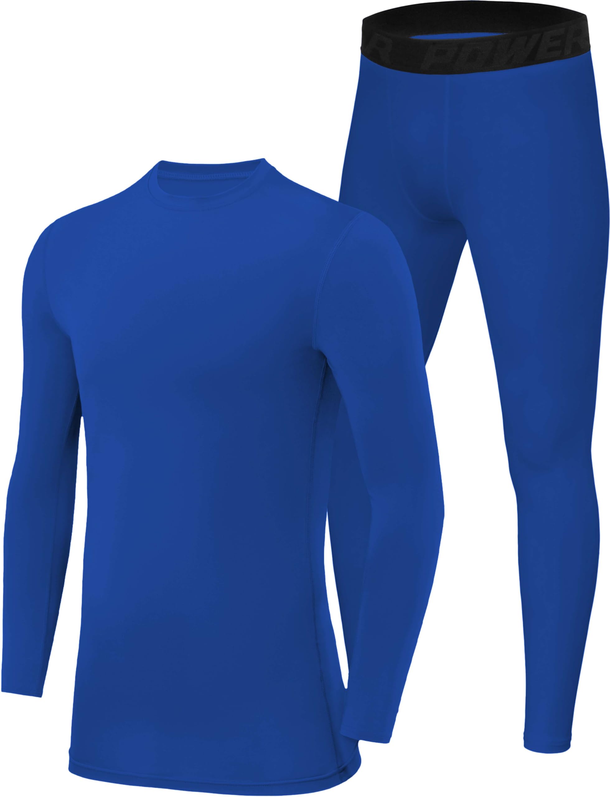 TCA PowerLayer Performance Conjunto Térmico de Camiseta Manga Larga y Mallas de Compresión para Niños y Hombre
