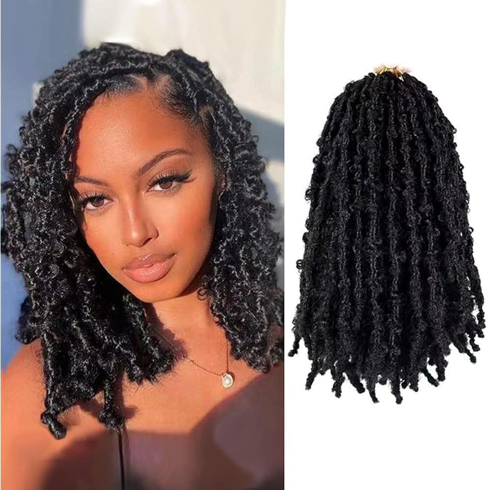 7/mo Finance 6 Pack Butterfly Locs Hair 14 Inch Pre Looped