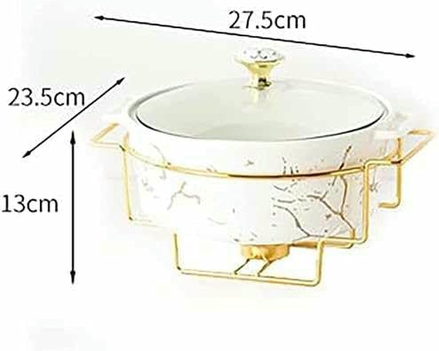 Plates for Holiday Buffets - Ceramic Marble Finish with Glass Cover - Ideal Set for Buffets, Weddings and Parties ~/