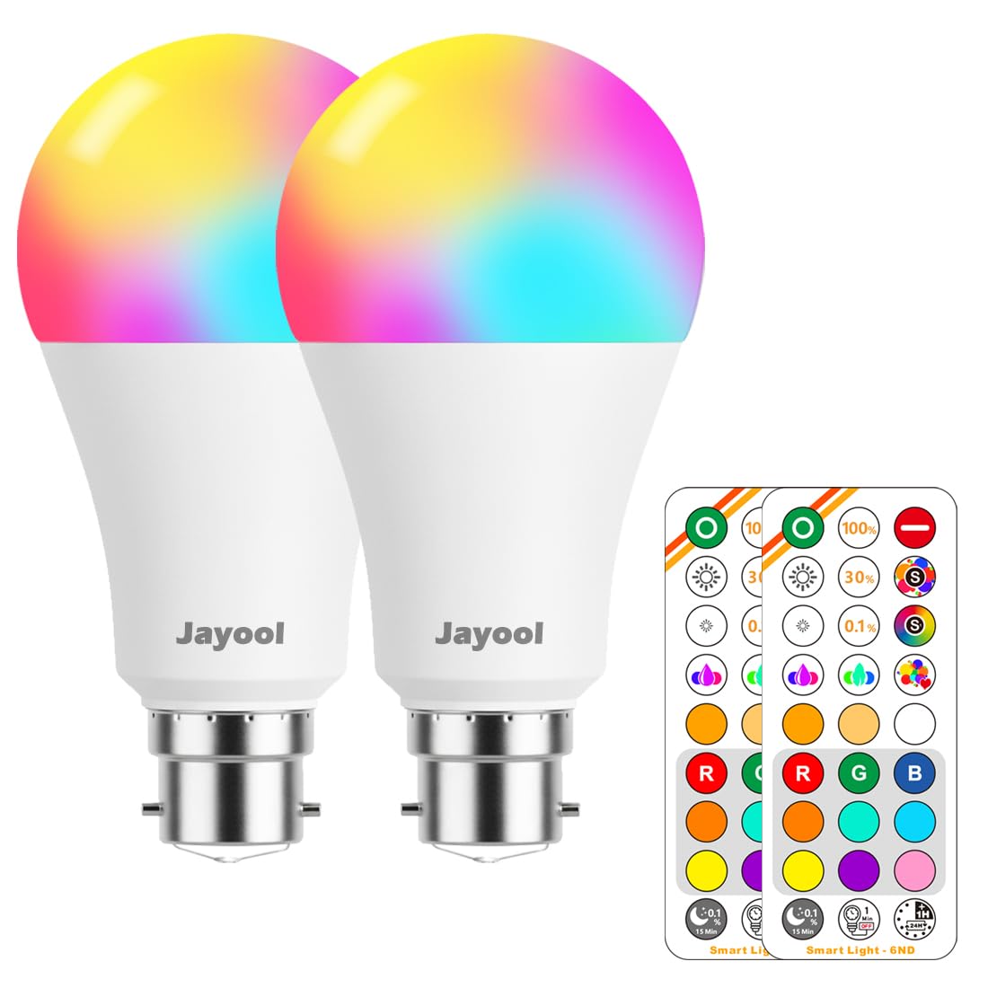 Ampoule Connectée Alexa，E27 Ampoule LED, Blanc Froid à Blanc Bhaud Réglable, 2700K-6000K, 1200LM =120W, No Google Home (Lot de 2)