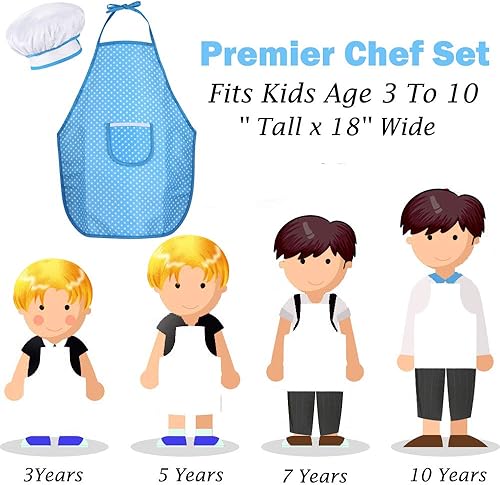 Miniatura 7 de HmiL-U Juego de chef para niños, juego de 13 piezas de cocina y horneado para niños, incluye delantal, sombrero de chef, utensilios, guante de