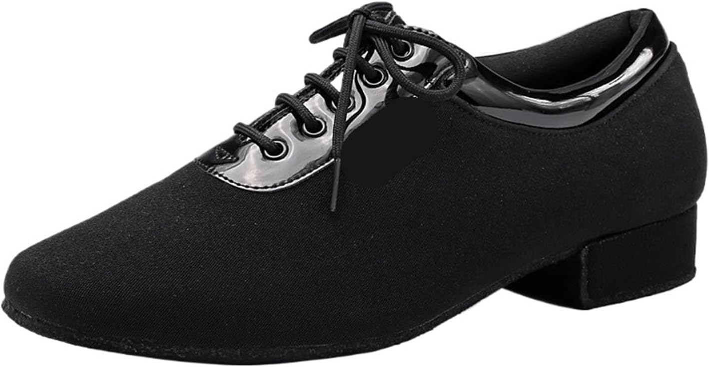 Men Dance Shoes Boys Latin/Tango/Ballroom Shoes Rubber/Soft Sole Low Heels Man Dancing Shoes Black