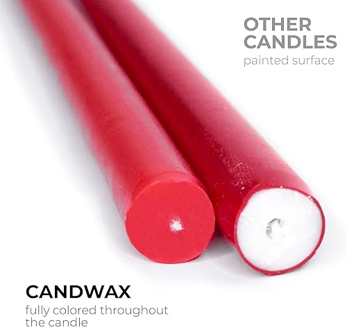 Miniatura 29 de CANDWAX Velas cónicas color marfil, paquete de 4, 10 pulgadas, sin perfume, velas de cena y mesa, combustión lenta, sin goteo y sin humo