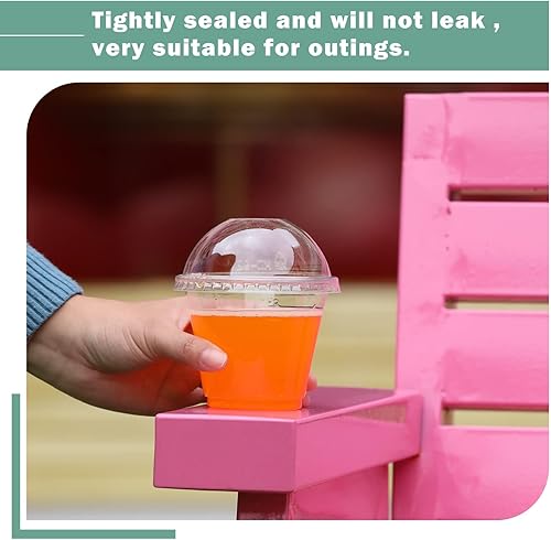 Miniatura 6 de 50 tazas de postre de plástico transparente de 8 onzas con tapa de cúpula, tazas desechables para helado y tazas de parfait, vasos de plástico