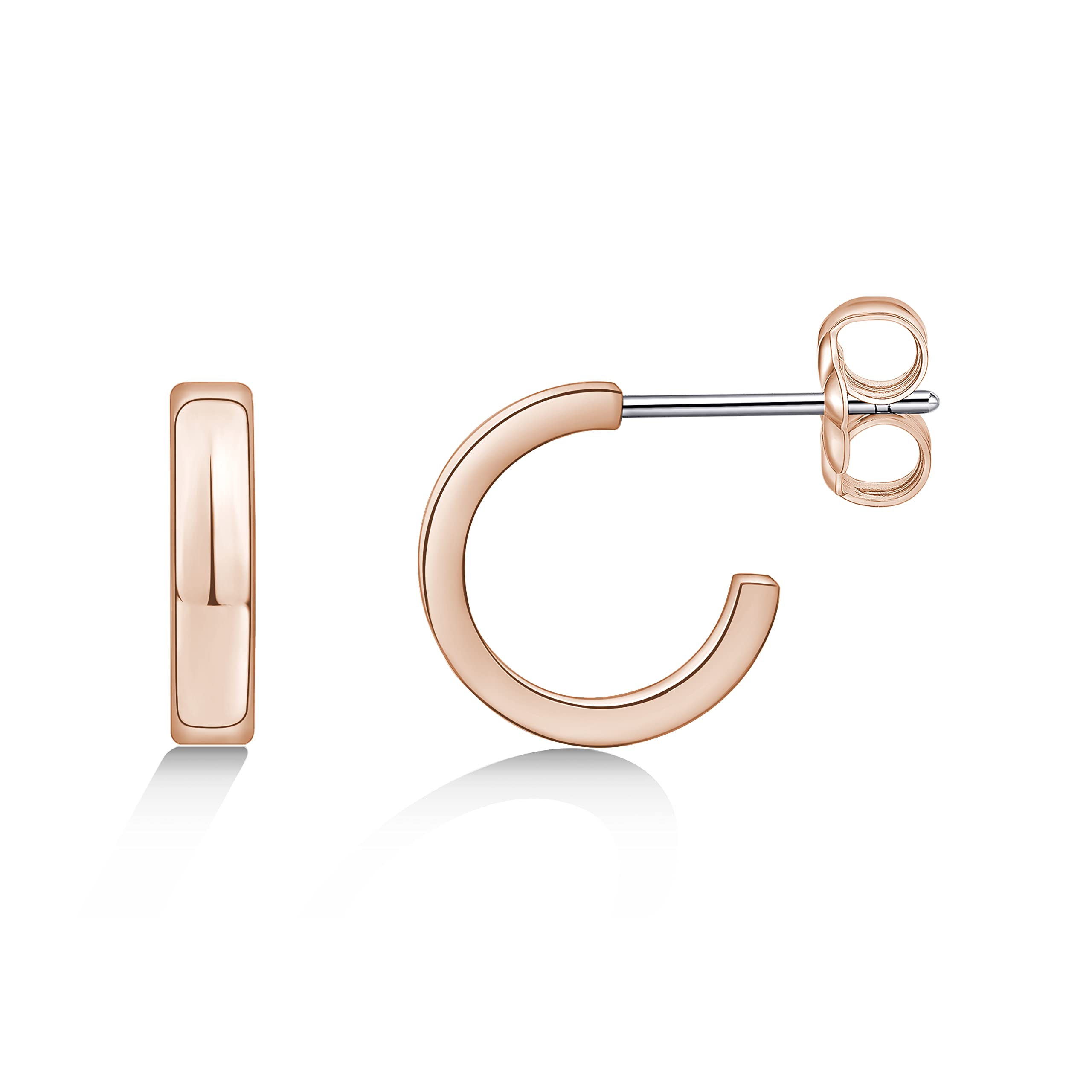 Limerencia Hypoallergenic G23 Pure Titanium Big Post Thin Square Edge Open Hoop | F136 Implant Grade Womens Dainty Hoop Earrings | Lightweight for