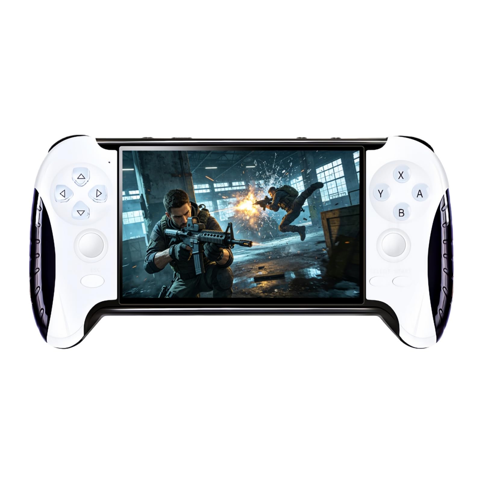 Consola de juegos portátil con gamepad de 4,3 pulgadas, 4800 juegos retro, múltiples emuladores, función de guardado de juegos, portátil, para niños/amigos, entretenimiento en el hogar/exterior