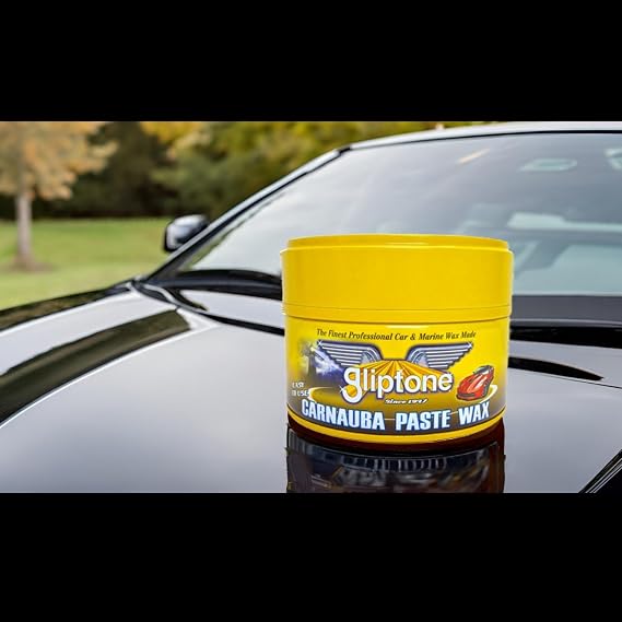 Gliptone Easy To Use Carnauba Paste Wax, Professional #1 Brazilian Carnauba Formula, Deep Gloss and Long Lasting Protection, Safe for All Finishes, 10.5 oz