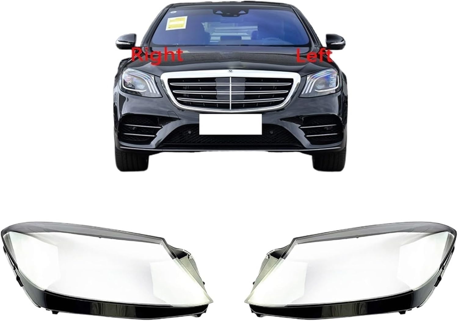 Compatible for Mercedes for Benz S-Class W222 S320 S400 S500 S600 2018-2020 Lampshade Case Headlamp Shell Plexiglass Replace Original(Left)