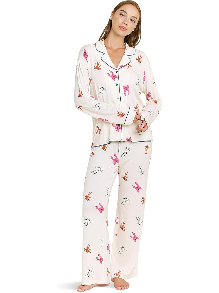 White HONEYDEW All American Notch Pj Set