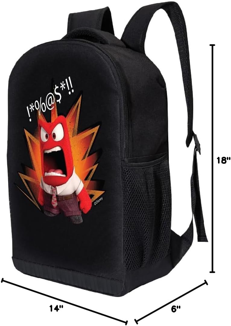 Disney Inside Out Backpack for School | Kids Shoulder Bag Travel Backpack School Backpack | Cute Kids Backpack for Boys, Girls, Toddlers Unisex (Anger) - Image 7