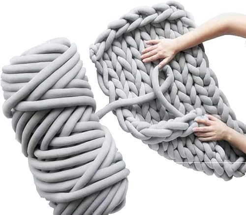 Hilo grueso gigante, hilo de lana gigante de 65 yardas y 2.2 libras, súper suave, lavable, súper grueso, extremadamente voluminoso para tejer con