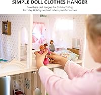 Vista 3 de 20 perchas de madera para muñecas, mini perchas para muñecas para accesorios en miniatura (4.7 in)